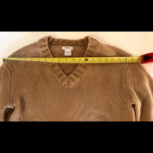 💯 % CASHMERE V-Neck Sweater chunky cable details - Picture 6 of 8